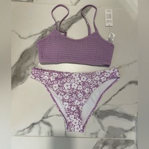 Cupshe bikini, new with tags and bag, size Medium, lilac/white